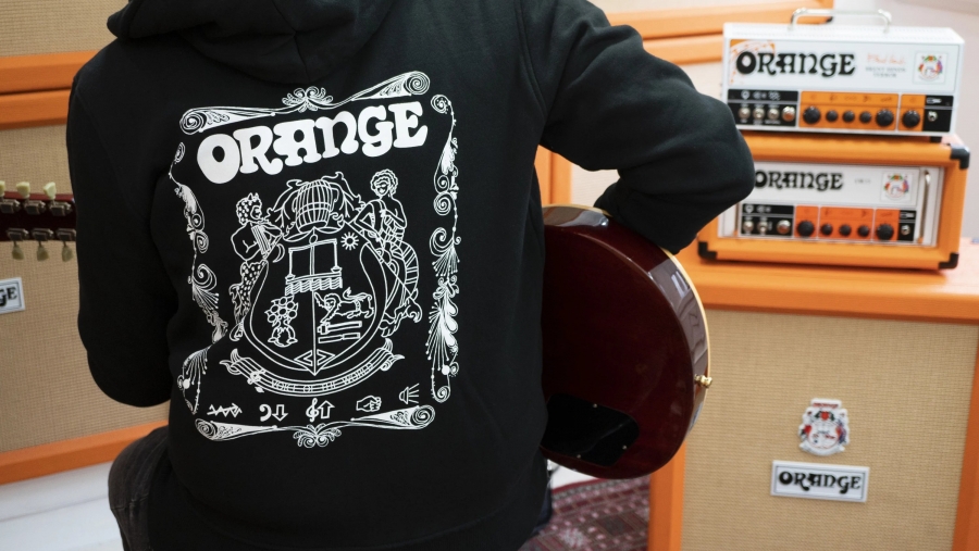 Orange Hoodie BLACK M