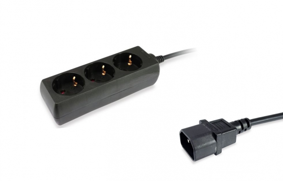 AVparts MIS001.1-3 Netzkabeladapter C14 / 3-Schukoleiste